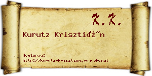 Kurutz Krisztián névjegykártya